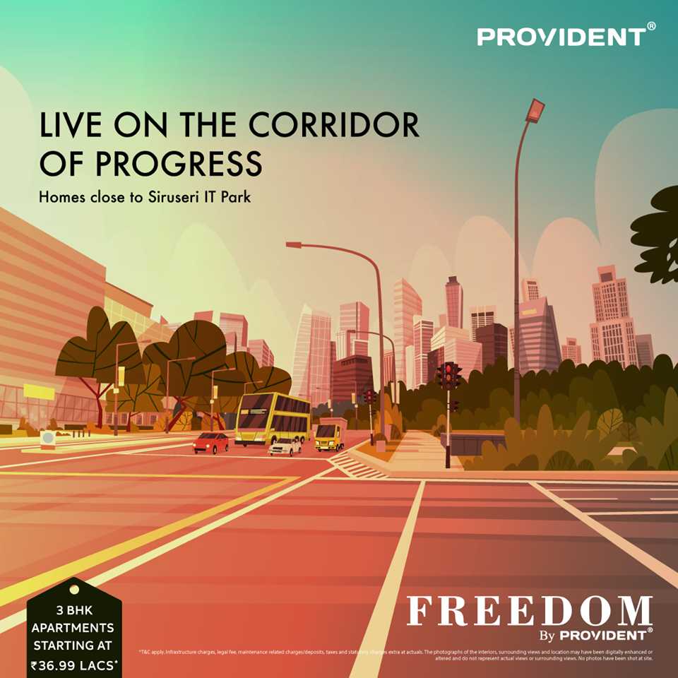 Book 3 BHK homes @ Rs 36.99 Lacs at Provident Freedom in Chennai
